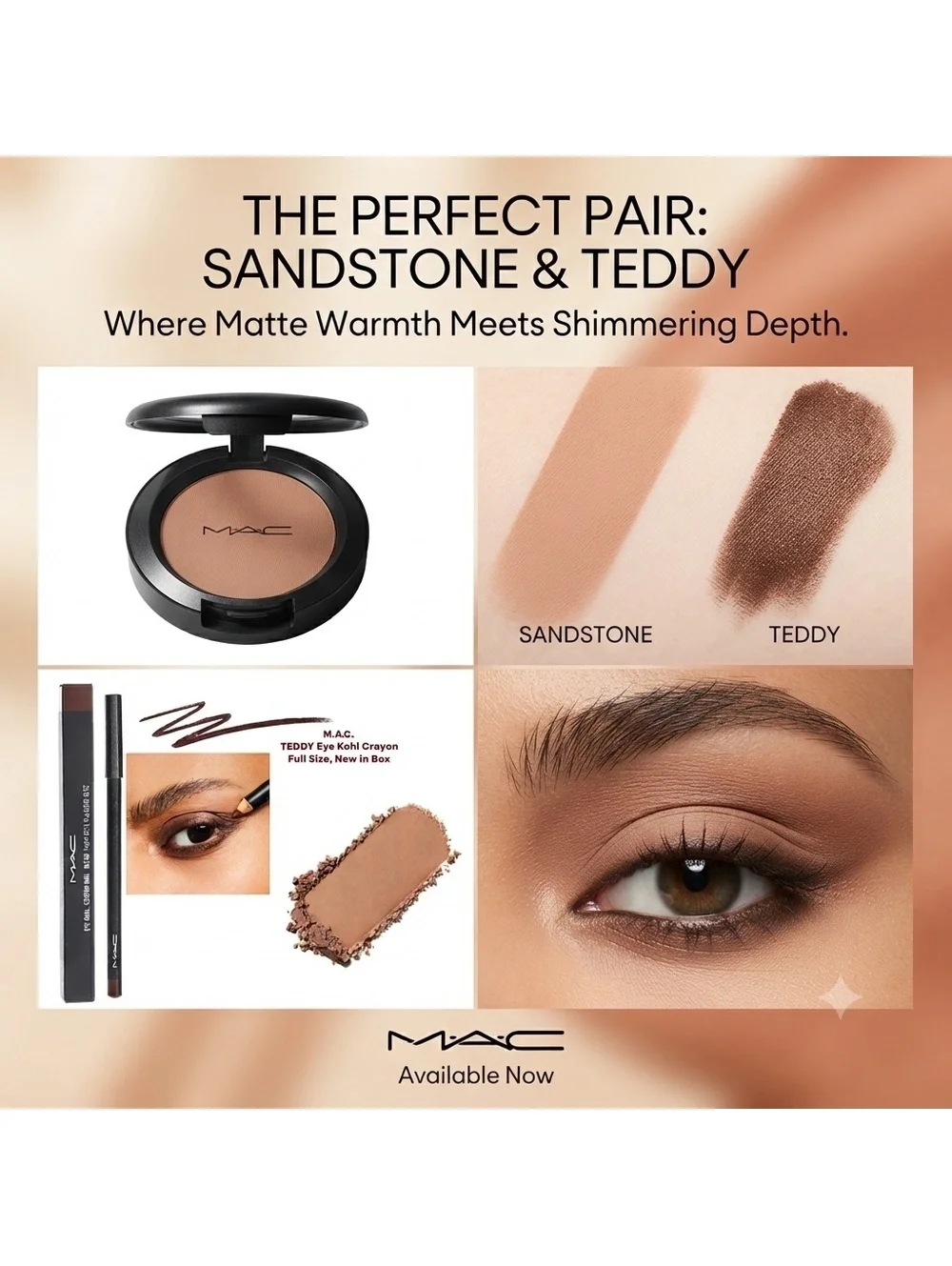 MAC Eye Combo • Matte Eyeshadow in Sandstone & Eye Kohl Pencil in Teddy • New